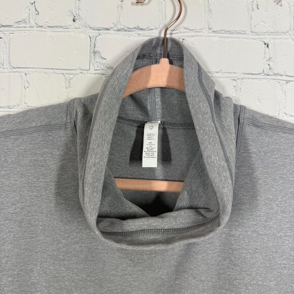 Lululemon Ready to Rulu Crop Sweater Women 12 Gray Pullover Funnel Neck Athletic - Picture 4 of 14